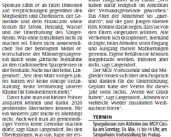 Bericht zum Spargelessen des MGV